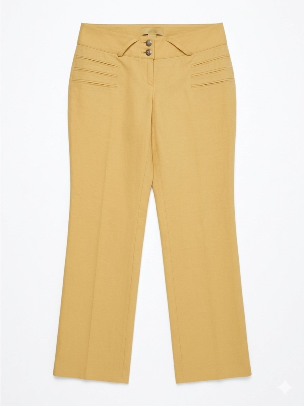 Dolce & Gabbana Yellow Linen Straight Leg Pants Size 42 (M/6)